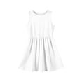 thumbnail image 4 of LTTVQM Sundresses for Girls Casual Solid Color Summer Dress Comfy Sleeveless Midi Dresses Trendy Crew Neck Church Dress White 11-12 Years, 4 of 4