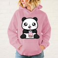 thumbnail image 1 of Nueva moda unisex kawaii lindo panda boba tea impreso sudaderas con capucha hombres mujeres casual manga larga sudaderas con capucha adolescentes tops al aire libre, 1 of 5