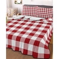 thumbnail image 2 of Farmhouse Buffalo Plaid Summer Quilt Set Twin XL Size, Soft Microfiber Quilted Bedding Set with 2 Pillow Shams, Red White Checkered Lightweight All Season Bedspread Coverlet for Bedroom 68"x98", 2 of 6