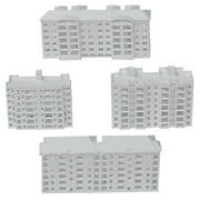 4 Pcs Decor Arstpeoe N Scale Buildings Miniature Apartment Building Playing House Building Props Miniature Architectural Model Artificial Small White Plastic