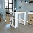 thumbnail image 5 of Masset Kitchen Island with Side Shelves in White Engineered Wood, 5 of 8