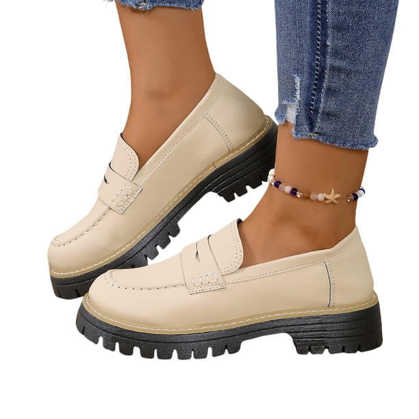 Mocasines Cómodos para Zapatos Con Punta Redonda Plataforma Ortopédica Antideslizantes Transpirables Viajes Al Aire Libre