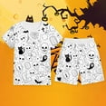 thumbnail image 2 of Kids Girls Halloween Pajamas Set Diy Hand Painted Coloring Pajama Set Long Sleeve Crew Neck Top with Pajamas Pants for Boy and Girl Birthday Gifts Color Your Own Fun Designs 5-6 Years, 2 of 3