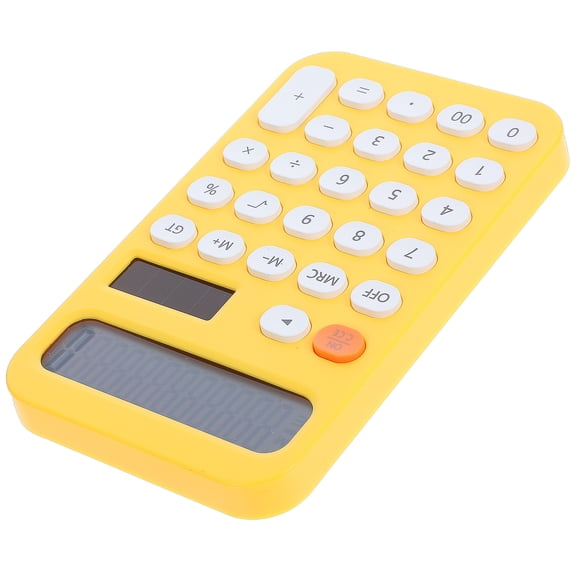 EXHUMKY Yellow Portable Desktop Calculator with ABS Case, Perfect for Students, Office, School, and Home Use