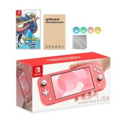 Nintendo Switch Lite Coral with Pokemon Sword and Mytrix Accessories NS Game Disc Bundle Best Holiday Gift