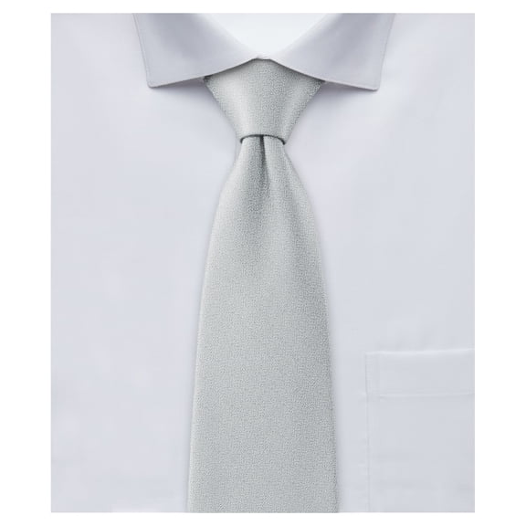 Jacob Alexander Men's Tone on Tone Metallic 2.5 inch Width Slim Neck Tie - Silver