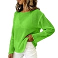 thumbnail image 6 of YVNAURA Boat Neck Mesh Top for Women Sheer See Through Blouse Long Sleeve Open Knit Lightweight Crochet Pullover Summer Layering Tee Festival Vacation Outfit, Green,M, 6 of 7
