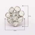 thumbnail image 4 of 2.00 CTW Natural Slice Diamond Polki Flower Ring 925 Silver Jewelry, 4 of 5