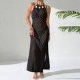 thumbnail image 2 of Bathing Suit Cover Up for Women Knit Crochet Halter Swim Suit Coverup Long Dress Sleeveless Beach Coverups, 2 of 6