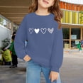 thumbnail image 3 of Comdrip Chandails de la Saint-Valentin pour Filles Chandails à Imprimé Graphique Cœur Manches Longues Chandail Col Rond Hauts Chandails Mignons pour Filles 10-12 Marine 140, 3 of 6