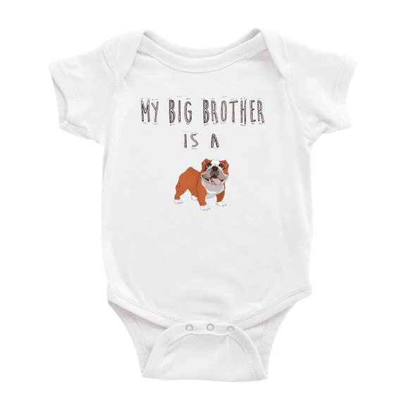 My Big Brother Is A English Bulldog Dog Cute Baby Bodysuits Boy Girl One-pieces