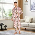 thumbnail image 6 of FORMRS Onesies Pajama for Adults Unisex Hoodie Winter Jumpsuit One Piece Sleepwear, Sizes S-2XL, Green Christmas Houses, 6 of 7