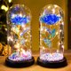 thumbnail image 5 of La cubierta de cristal florece la lámpara LED artificial con pilas de la luz LED de Rose para las mujeres, 5 of 6