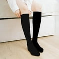 thumbnail image 2 of Women's Soft Combed Cotton Knee High Long Calf Dress Socks long socks for women Seamless Toe Black White Gray Navy Blue, 2 of 4