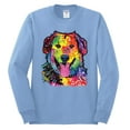 thumbnail image 3 of Smiling Dog | Colorful Neon Golden Retreiver | Dean Russo Art Animal Lover Mens Long Sleeve Shirt, Light Blue, XX-Large, 3 of 6