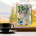 thumbnail image 3 of LAMIRO Hummingbird Stained Glass Window Hangings,Suncatcher Panel with Chain for Wall or Windows,Suncatchers for Windows Hanging, 3 of 7