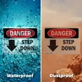 thumbnail image 6 of (2 Pack) Step Down [Down Arrow] OSHA Danger Sign 18 Inch X 12 Inch Plastic Sign, Weather Resistant, UV Protected for Workplace, Business, and Construction Site, Made in the USA, 6 of 8