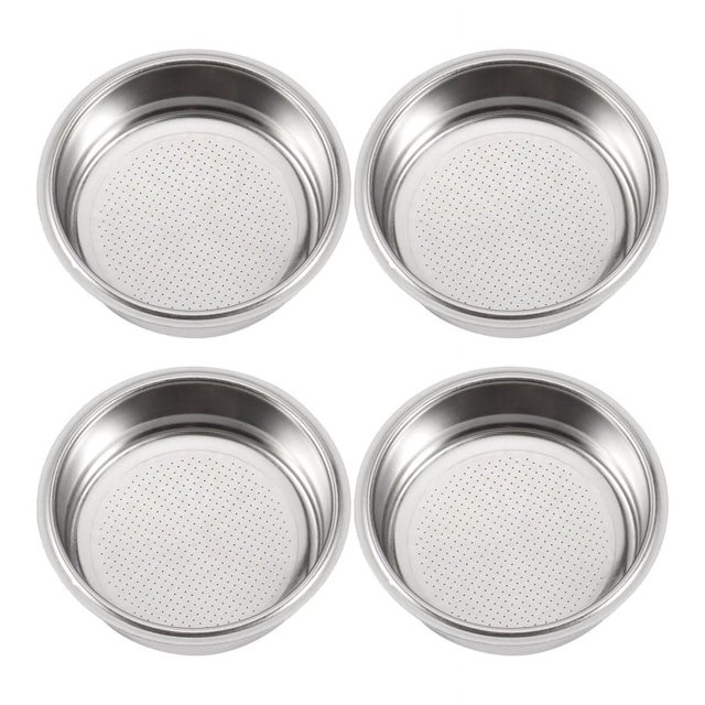 4 filtros de café, cesta para taza de filtro de café de acero inoxidable de 51 mm, filtros para cafetera sin presión, A