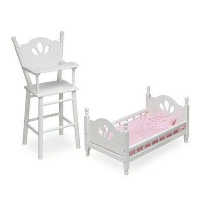 Badger Basket Doll High Chair and Bed Set with Kenya Ubuy