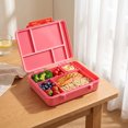 thumbnail image 2 of Bento Box Adult Lunch Box, 5-Compartment Leak-Proof Meal Prep Container for Work Travel Red, 2 of 6