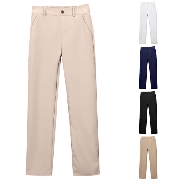 WERYOUNG Boys Stretch Pull On Chino Pants Kids School Uniformss Trousers Yonth Twill Pant For Everyday Wear Comfortable Bottom 5-6 Years