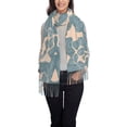 thumbnail image 4 of Lignes d'Art Abstraites Tassel Scarf, Texture Châle Long, Léger et Chaud, 4 of 6