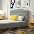 thumbnail image 4 of Costway Queen Upholstered Headboard Adjust Button Tufted Faux Linen Light Grey, 4 of 10