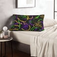 thumbnail image 6 of Lsque Neon Mardi Gras Pattern Pillow Case – Soft & Cozy Throw Pillow Cover, Hypoallergenic Cushion Case for Sleeping Women with Envelope Closure-14"x20", 6 of 6