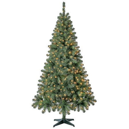Holiday Time Prelit 300 Mini Clear Lights, Madison Pine Artificial Christmas Tree, 6.5'