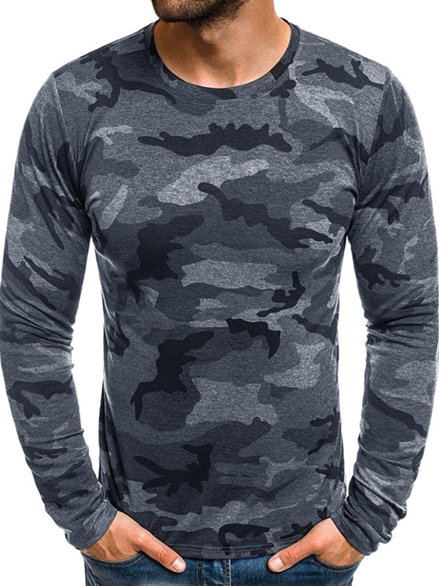 Mens Tactical Lightweight Sleeve Cotton Camo Hiking Work Shirts,Graycamouflage,S 