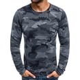 thumbnail image 1 of CVLIFE T-shirt Homme Imprimé Camouflage Manches Longues T-Shirts Coupe Régulière Col Rond Blouse Sport Pull Noir m, 1 of 2