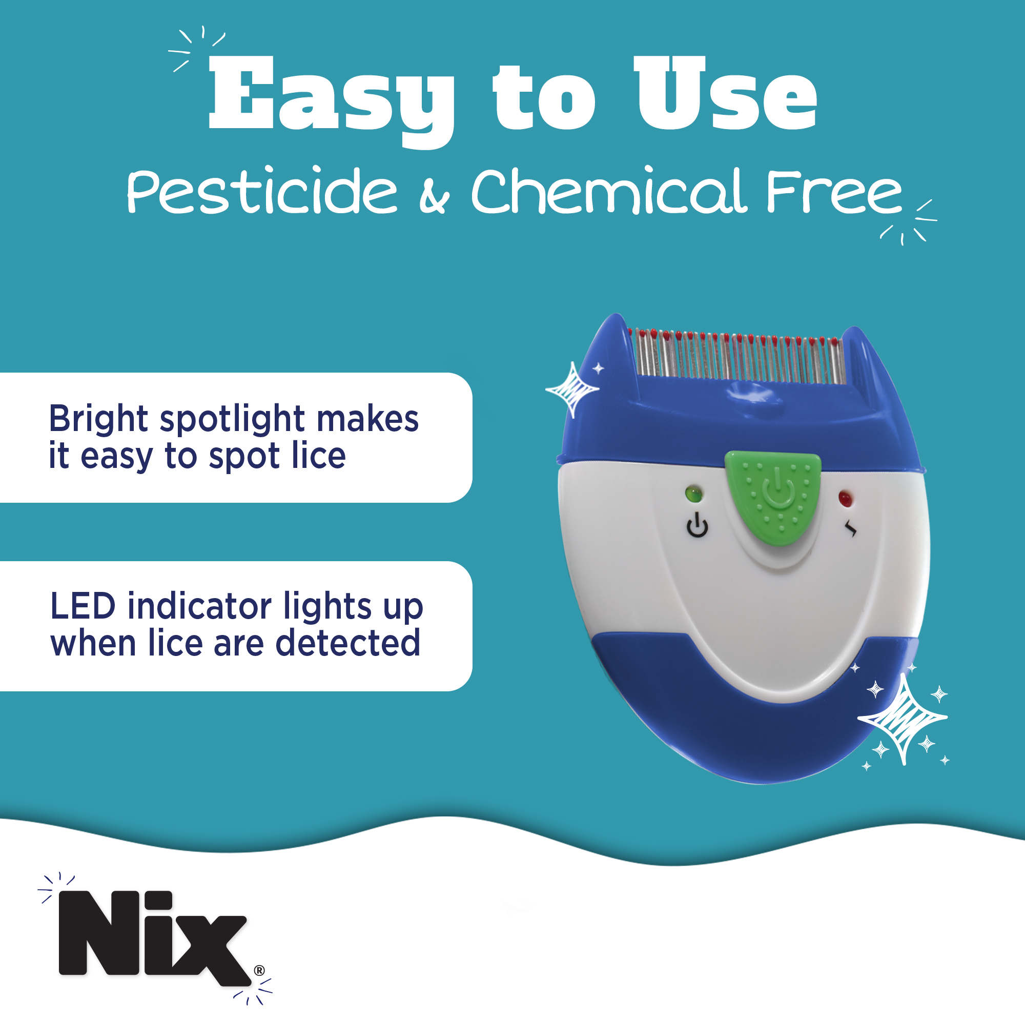 Nix Electronic Lice Comb, Instantly Kills Lice & Eggs and Removes From Hair - image 3 of 13