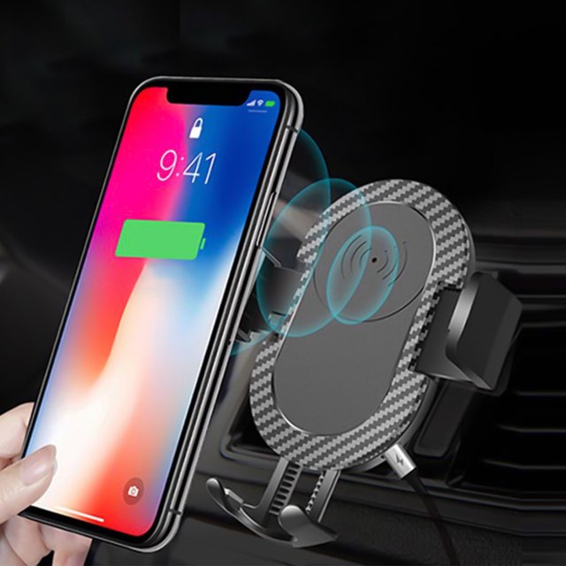 Binmer Chargeur de Voiture Sans Fil, Chargeur de Téléphone Intelligent, Chargeur de Voiture, Support de Ventilation IOS et Android Téléphone Intelligent