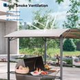 thumbnail image 2 of Kullavik Set of 2 8x5ft Metal BBQ Grill Gazebo with Removable Khaki Canopy -Outdoor Canopy Tent with Single-Tier Soft Top,Gazebo Shelter with Mesh Side Shelves for Backyard,UV Protection, All-Weather, 2 of 6