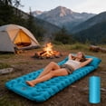 thumbnail image 6 of Kdkad Inflatable Sleeping Pad with Built-In Foot Pump, 75.9×26.7 Inch Waterproof Camping Air Mattress, Lightweight Polyester Portable Sleeping Mat with Storage Bag for Hiking Backpacking, 6 of 6