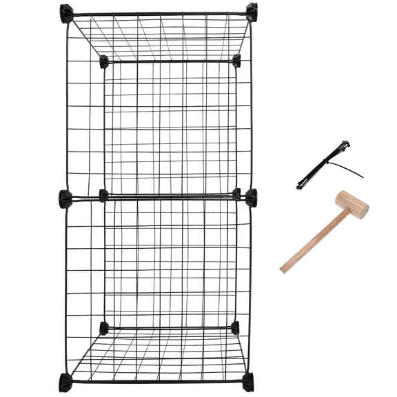 SOPOTUTU Bamboo Cage Enclosures 6Pcs Black