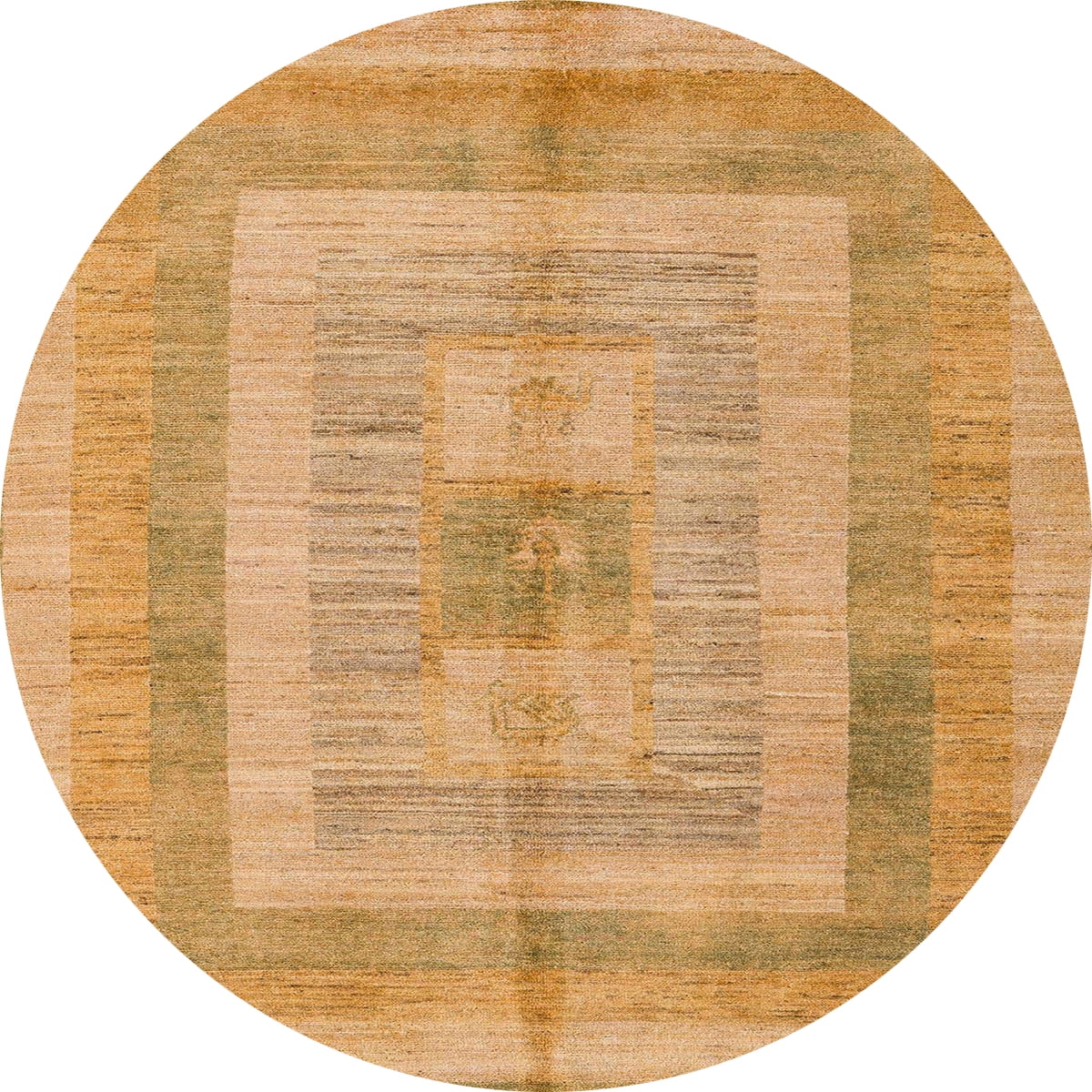 Ahgly Company Indoor Round Abstract Orange Abstract Area Rugs, 6' Round ...