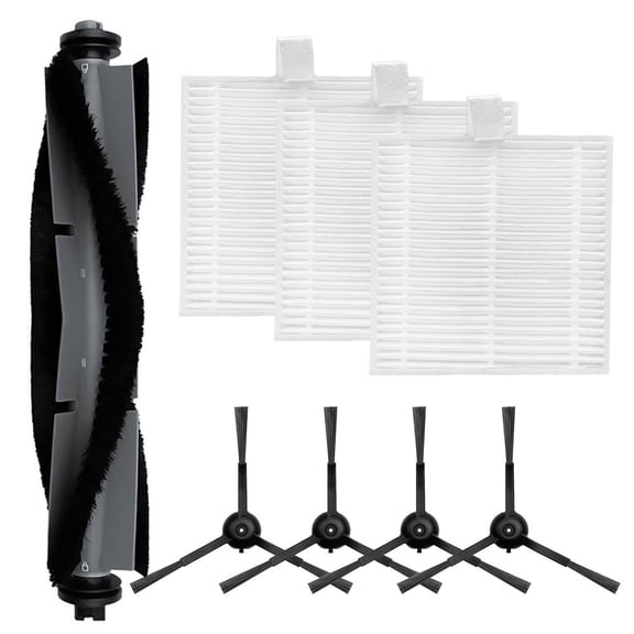 Main Brush Filter Side Brushes Kit for AIRROBO T20 vacuum cleaner parts, 1 * Main Brush   3 * Filters   4 * Side Brushes