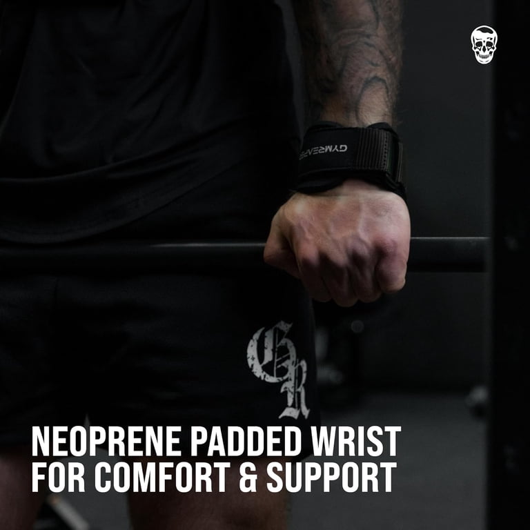 Gymreapers Weight Lifting Grips, Pair, Medium, Black photo 4