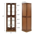 thumbnail image 4 of Miniyam 6 Tier Triangular Corner Curio Dispaly Cabinet with Lights,Adjustable Tempered Glass Shelves,E26 light bulb not included,Walnut, 4 of 9