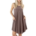 thumbnail image 2 of Lucakuins Mini vestido de verano para mujer, casual, sin mangas, cuello redondo, color sólido, vestido sin mangas Lucakuins moda, 2 of 4