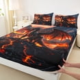 thumbnail image 4 of Feelyou Black Red Dragon Full Size Sheets for Boys Men Kids, Volcanic Cartoon Animal Bed Sheets, 4pcs, 4 of 5