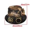 thumbnail image 4 of TISHITA 2 Count Gothic Steampunk Top Hat with Goggles Cosplay Costume Head Wear Gift, 4 of 6