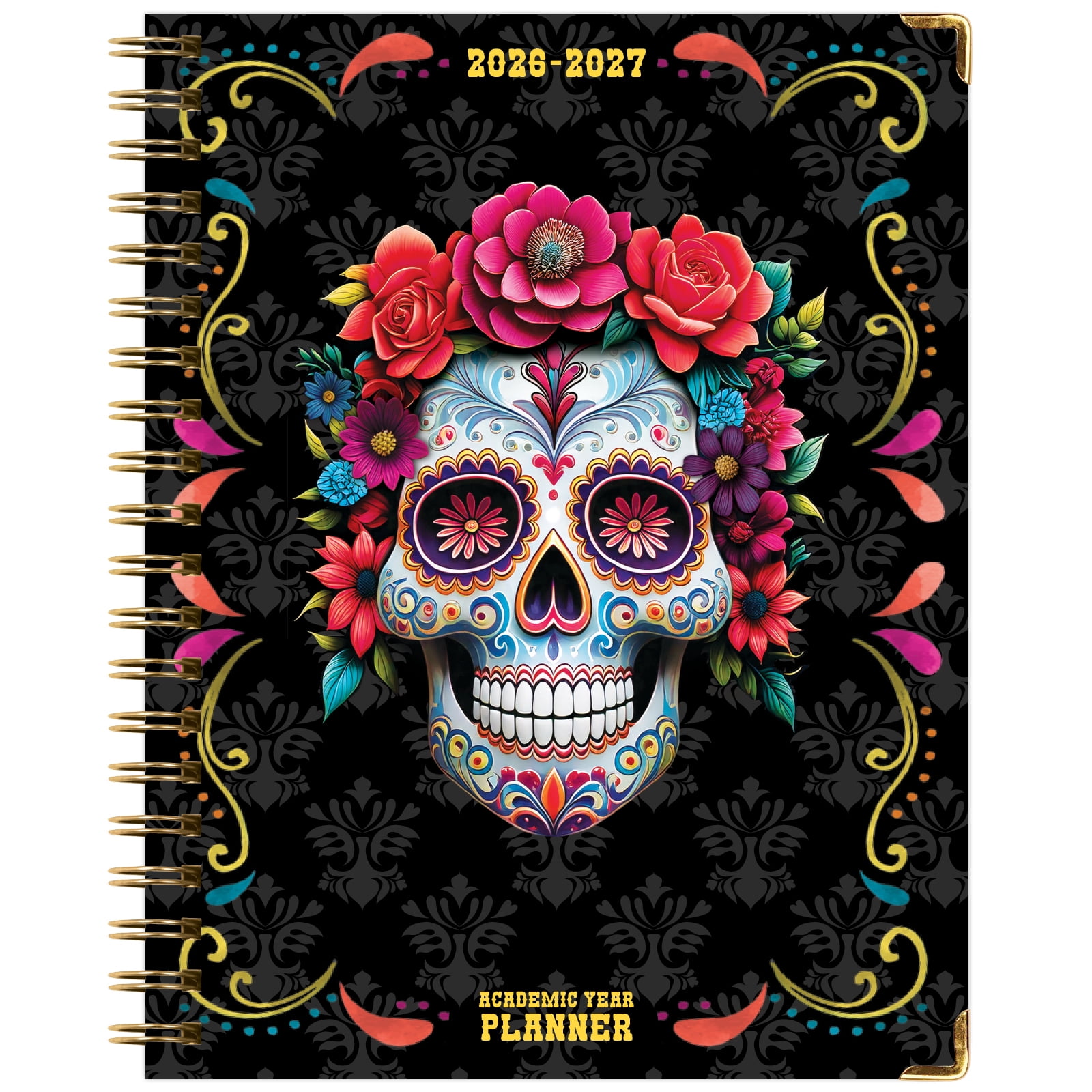2026-2027 Excello Brands 8.5" x 11" Academic Year Hardcover Fashion Planner, Weekly/Monthly, 14 Month, Sugar Skull