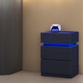 thumbnail image 3 of LEDREM LED Nightstand with 3 Drawers,Adjustable RGB Light Colors and Modes,Modern Bedside Table with Large Storage and Remote,Side Table,Ebony Black, 3 of 6