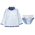 thumbnail image 4 of Uccdo Toddler Girls Rashguard Two Pieces Swimsuit Set Kids Cartoon Long Sleeve Bathing Suits Swimwear 1-10T, 4 of 7