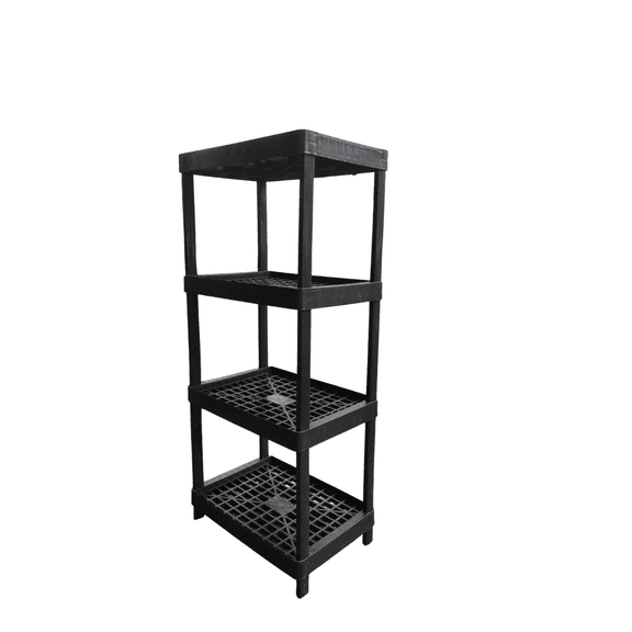 Estantería Plástica Titan 4 niveles Plasticos Santa María Color Negro Capacidad 220 kg. Altura 135 cm.