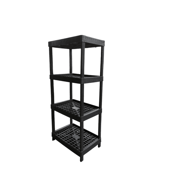 Estantería Plástica Titan 4 niveles Plasticos Santa María Color Negro Capacidad 220 kg. Altura 135 cm.