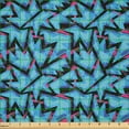 thumbnail image 2 of Ambesonne Grungy Fabric by the Yard Microfiber, Trippy Neon, 5 Yards, Sky Blue Black Pink, 2 of 2