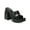 Black, variant on Womens Black 1-1/2" Platform Padded Goring Nessa Square Toe Sculpted Heel Slip On Heeled Sandal 6.5 M